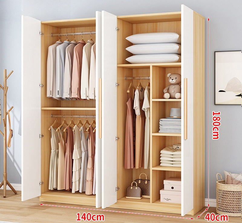 Wardrobe household bedroom rental room simple assembly e****mical granular plate small apartment storage cabinet wardrobe