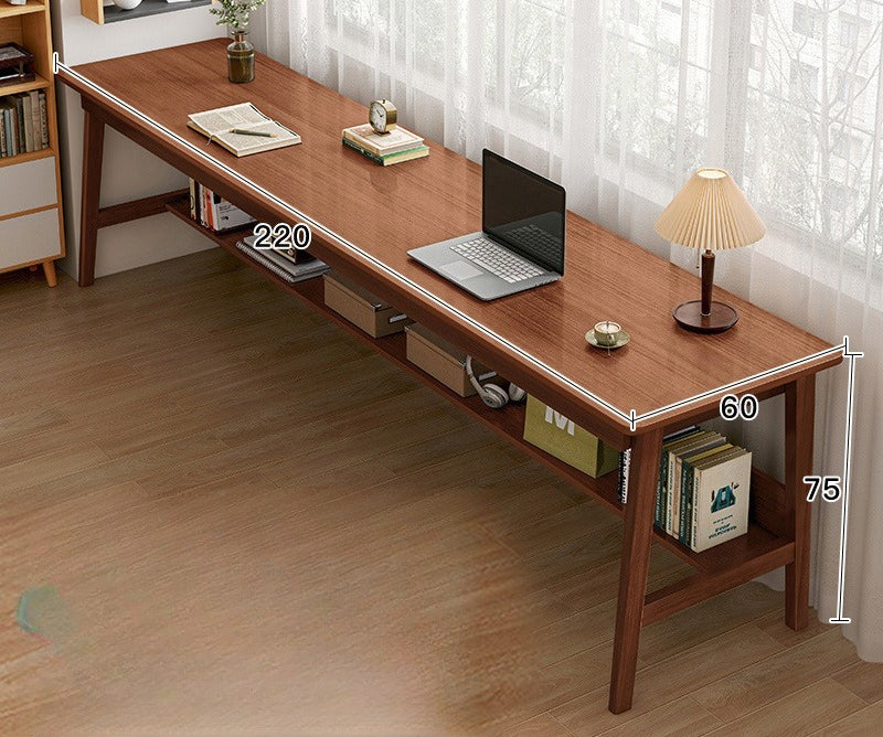 Long table against the wall Narrow table Rectangle desk Double desk Household computer desk Solid wood leg workbench