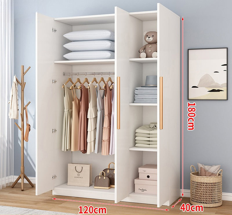 Wardrobe household bedroom rental room simple assembly e****mical granular plate small apartment storage cabinet wardrobe