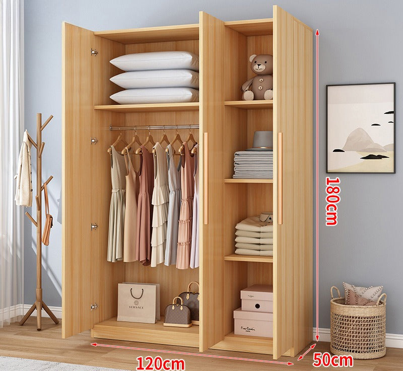 Wardrobe household bedroom rental room simple assembly e****mical granular plate small apartment storage cabinet wardrobe