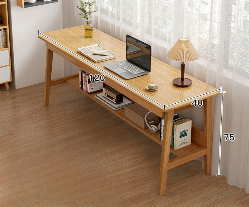 Long table against the wall Narrow table Rectangle desk Double desk Household computer desk Solid wood leg workbench
