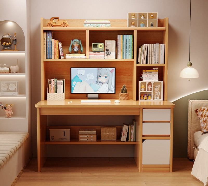 Desk bookshelf integrated computer desk desktop home student study desk and chair combination simple bedroom office writing desk
