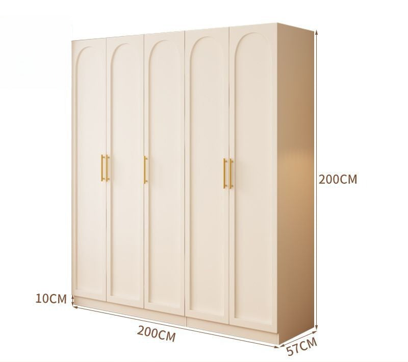 Wardrobe household bedroom solid wood cabinet to top opposite door glass combination large wardrobe with drawers combination cabinet factory