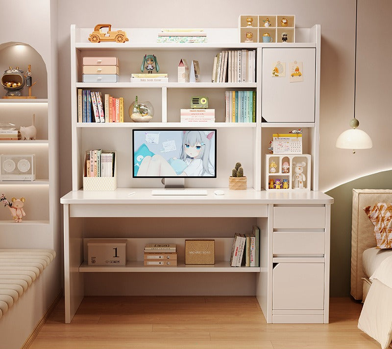 Desk bookshelf integrated computer desk desktop home student study desk and chair combination simple bedroom office writing desk