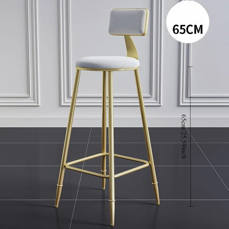 Wrought iron bar chair Modern simple home backrest Bar stool Bar chair High stool Nordic milk tea shop Front desk chair