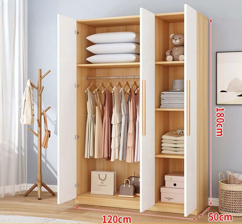 Wardrobe household bedroom rental room simple assembly e****mical granular plate small apartment storage cabinet wardrobe