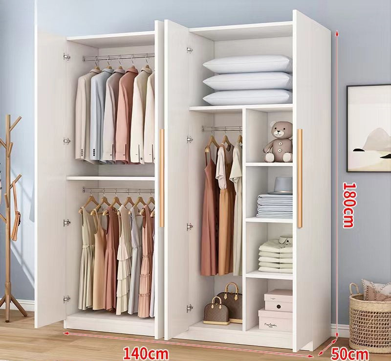 Wardrobe household bedroom rental room simple assembly e****mical granular plate small apartment storage cabinet wardrobe