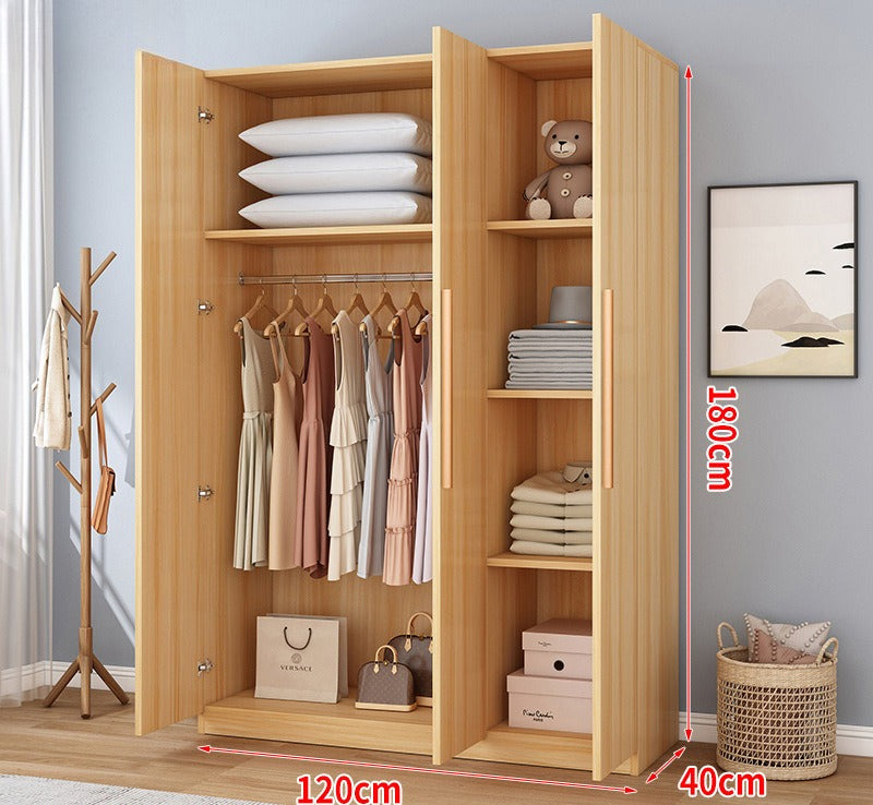 Wardrobe household bedroom rental room simple assembly e****mical granular plate small apartment storage cabinet wardrobe
