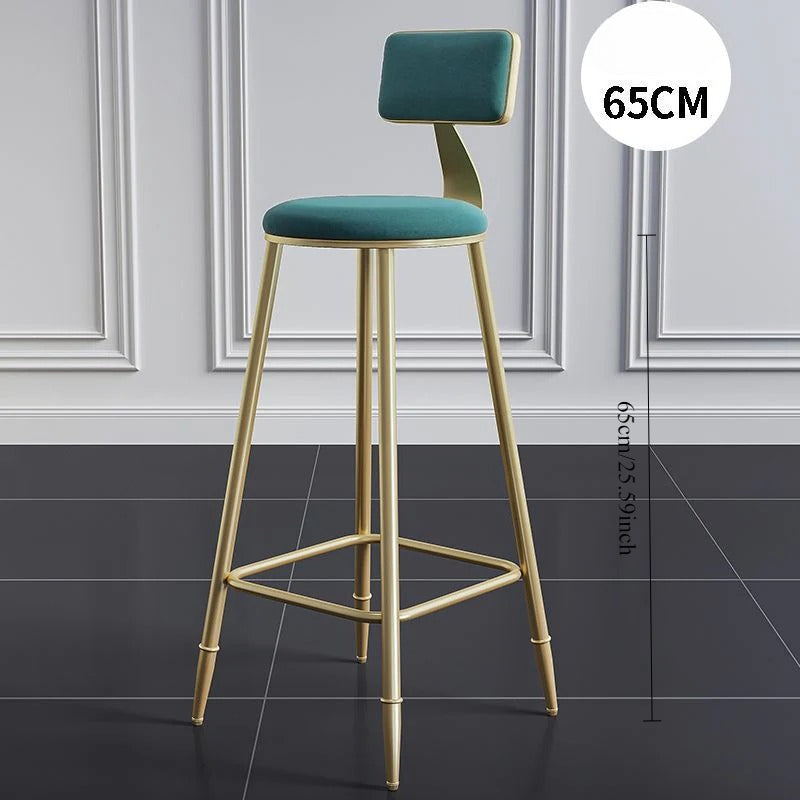 Wrought iron bar chair Modern simple home backrest Bar stool Bar chair High stool Nordic milk tea shop Front desk chair
