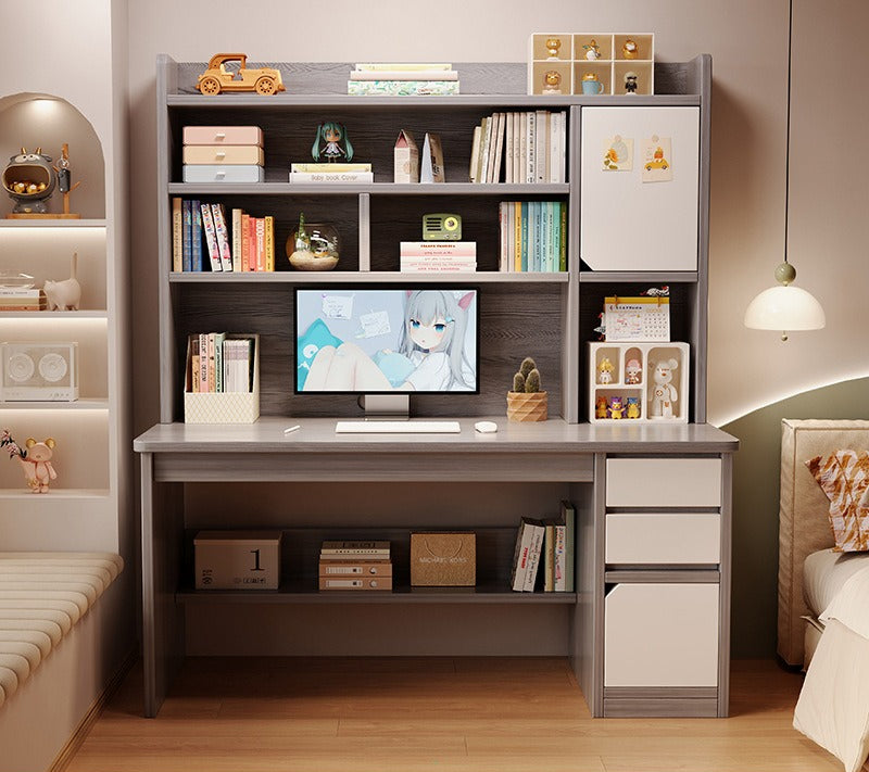 Desk bookshelf integrated computer desk desktop home student study desk and chair combination simple bedroom office writing desk