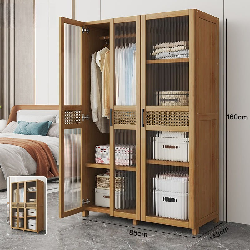 Wardrobe rental room simple and e****mical solid wood durable dormitory solid wood storage cabinet children's small apartment