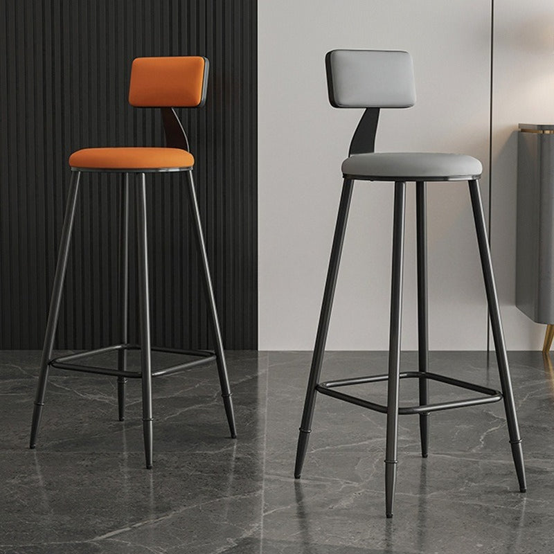 Wrought iron bar chair Modern simple home backrest Bar stool Bar chair High stool Nordic milk tea shop Front desk chair