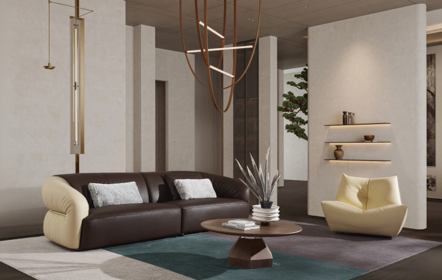 Modern 3-Seater Sofa & Accent Chair Set - 3060×1080×800mm Contemporary Living Room Furniture