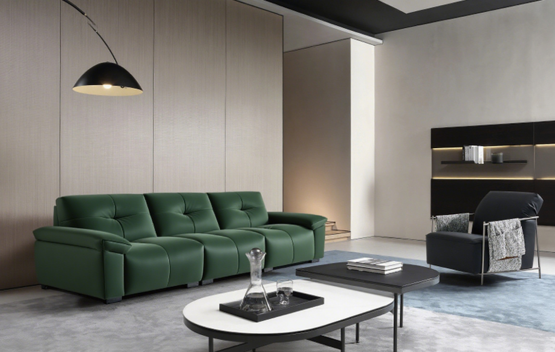 Modern 3-Seater Leather Sofa - 3150×1050×850mm Luxury Living Room Centerpiece