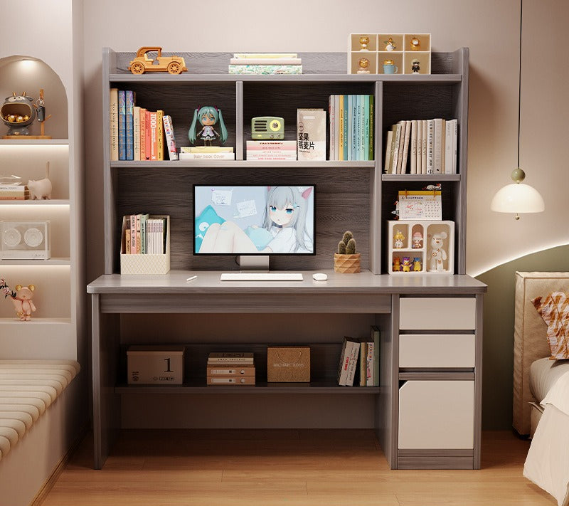 Desk bookshelf integrated computer desk desktop home student study desk and chair combination simple bedroom office writing desk