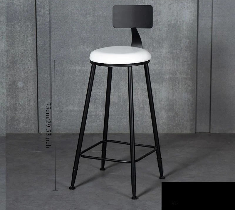 Wrought iron bar chair Modern simple home backrest Bar stool Bar chair High stool Nordic milk tea shop Front desk chair