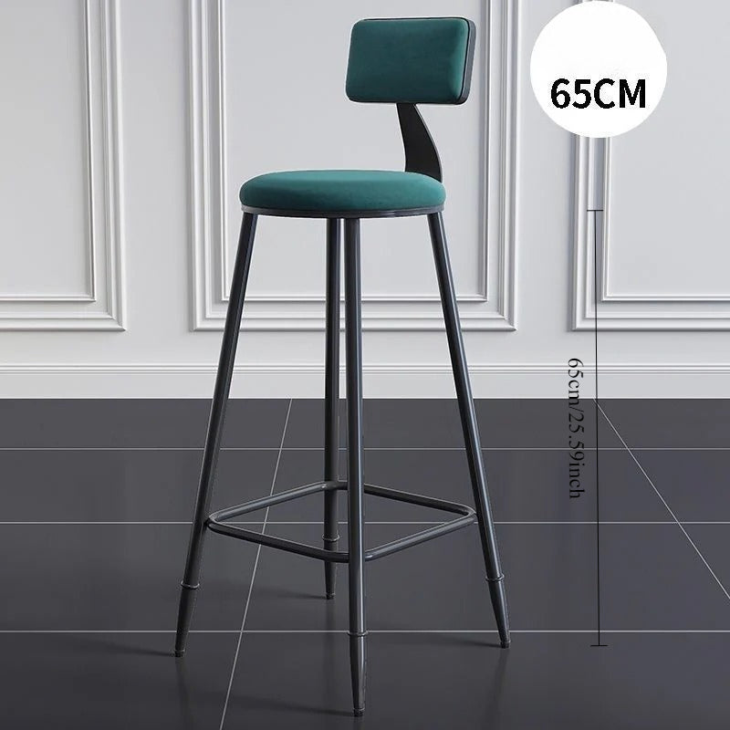 Wrought iron bar chair Modern simple home backrest Bar stool Bar chair High stool Nordic milk tea shop Front desk chair