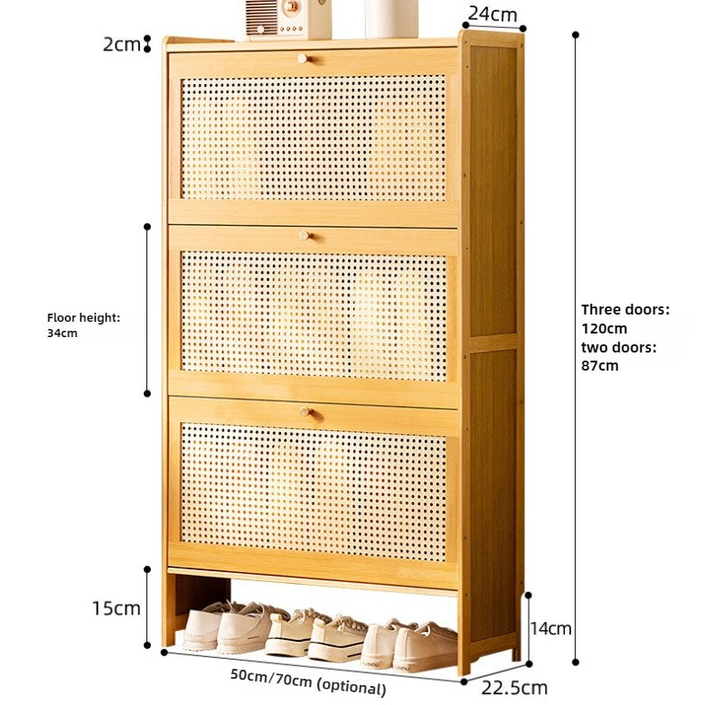 Door shoe cabinet High vertical entry cabinet Integrated household entrance cabinet Narrow cabinet for corridor outside the door Ultra-thin shoe rack