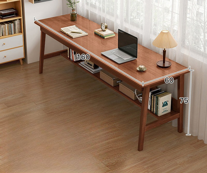 Long table against the wall Narrow table Rectangle desk Double desk Household computer desk Solid wood leg workbench