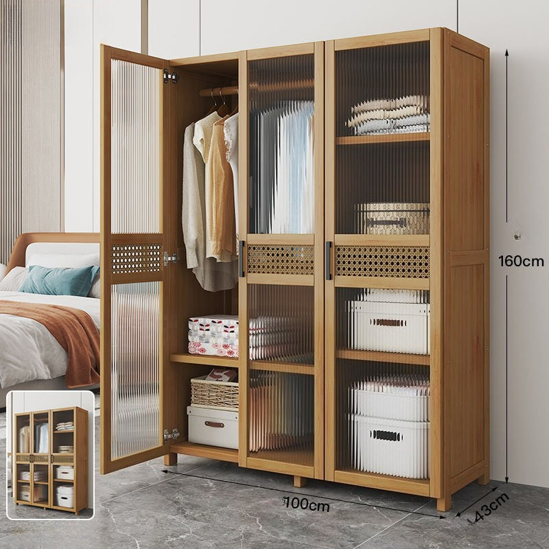 Wardrobe rental room simple and e****mical solid wood durable dormitory solid wood storage cabinet children's small apartment