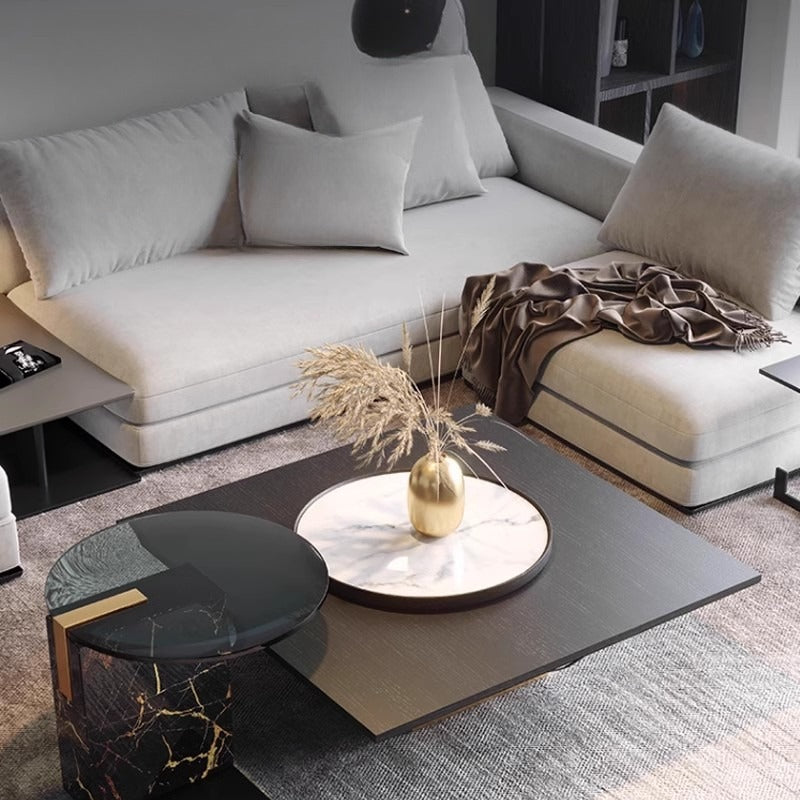 Italian light luxury living room coffee table side table combination modern simple square home minimalist small household shape surprising quiet wind new model
