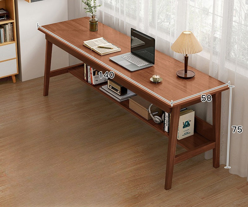 Long table against the wall Narrow table Rectangle desk Double desk Household computer desk Solid wood leg workbench