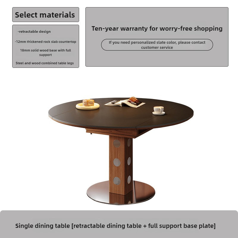 French medieval rock slab dining table household small apartment Berg table foldable Bauhaus function dining chair round table