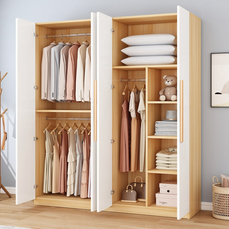 Wardrobe household bedroom rental room simple assembly e****mical granular plate small apartment storage cabinet wardrobe