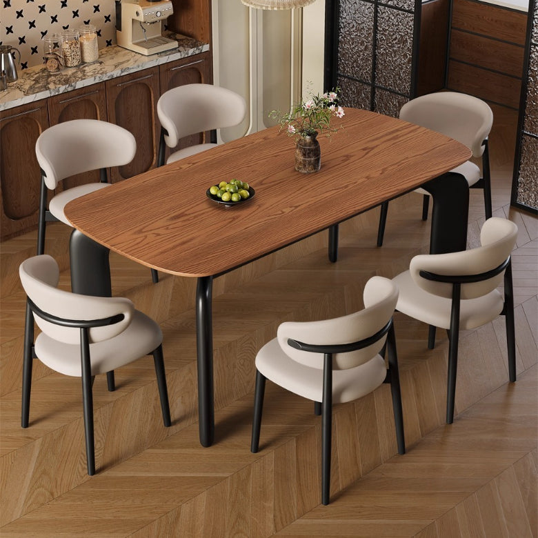 2025 new medieval solid wood dining table and chair combination household modern simple small apartment rectangular dining table