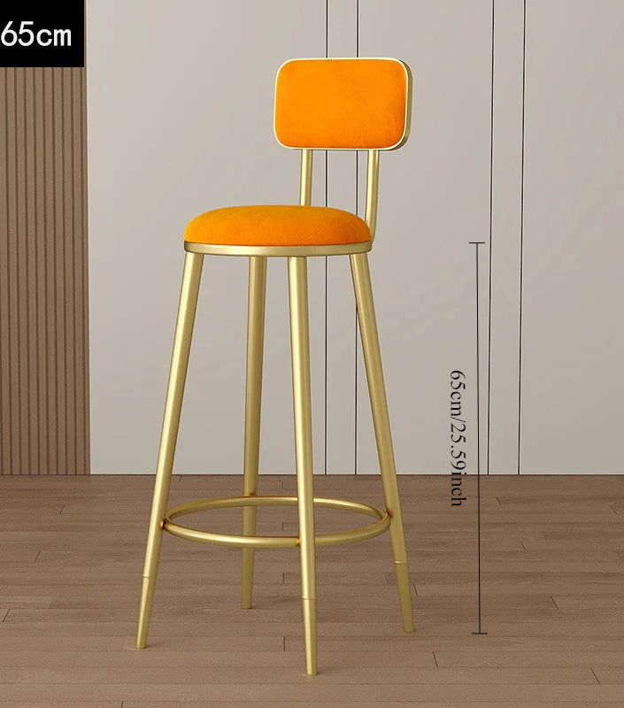 Home Bar Modern Stool Simple Tall Bar Nordic Wine Bar Chair Chair Gold Light Luxury Height Wrought Iron Back Chair