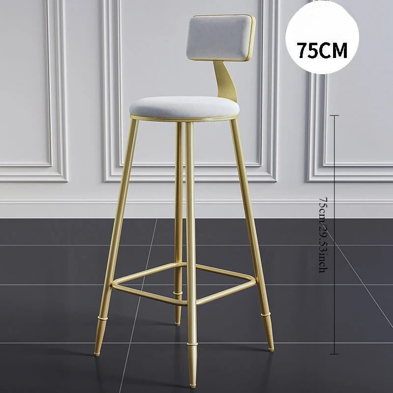 Wrought iron bar chair Modern simple home backrest Bar stool Bar chair High stool Nordic milk tea shop Front desk chair