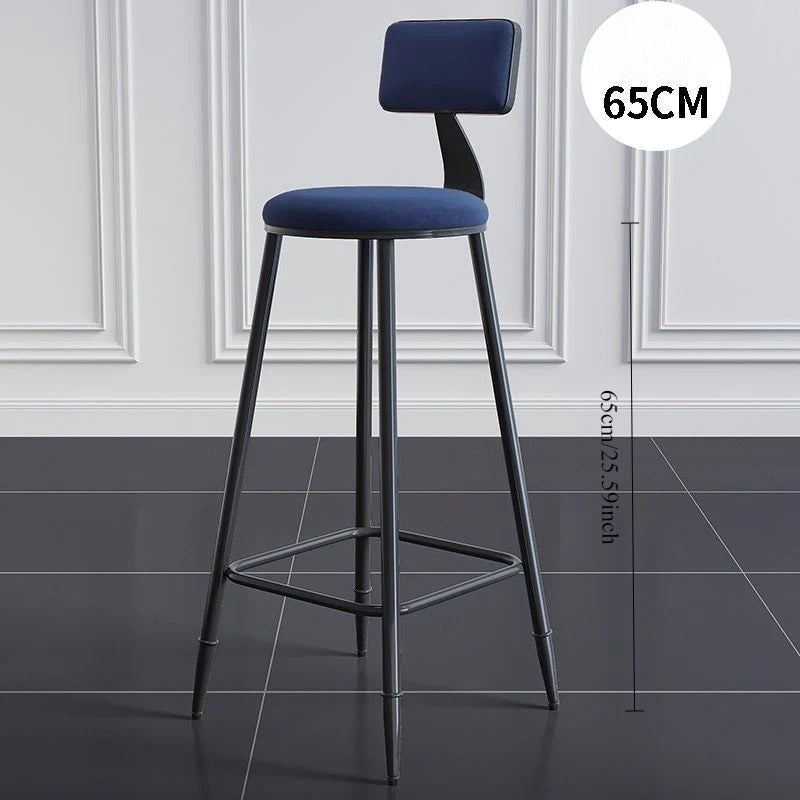 Wrought iron bar chair Modern simple home backrest Bar stool Bar chair High stool Nordic milk tea shop Front desk chair