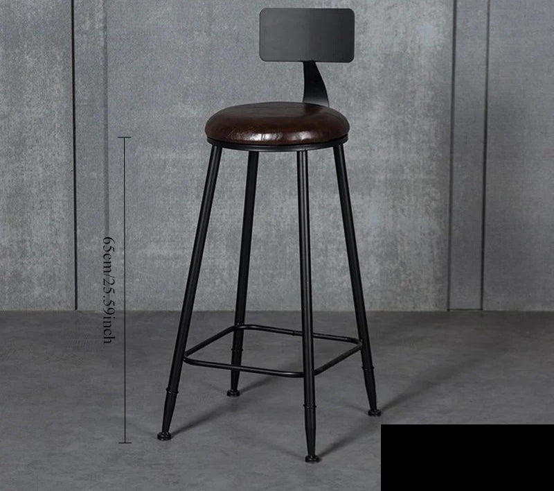 Wrought iron bar chair Modern simple home backrest Bar stool Bar chair High stool Nordic milk tea shop Front desk chair