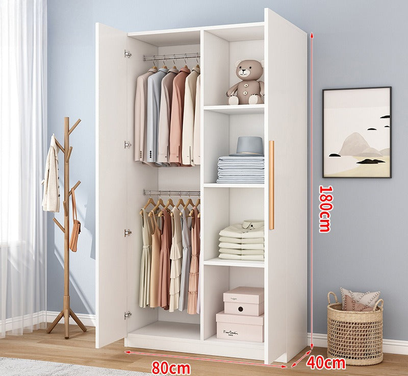 Wardrobe household bedroom rental room simple assembly e****mical granular plate small apartment storage cabinet wardrobe