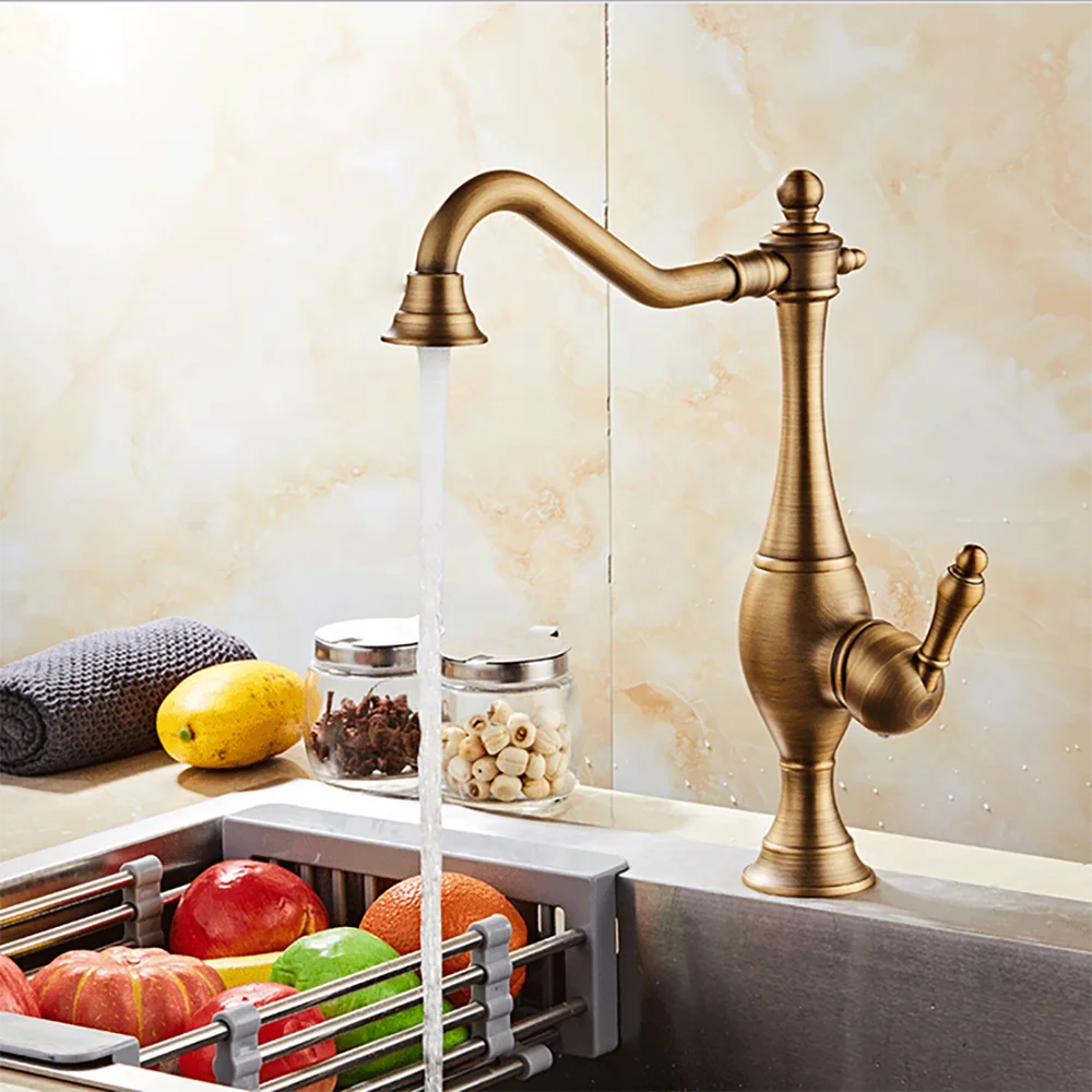 Factory Direct Supply Cheap Brass Antique Kitchen Swan Neck Taps Faucet
