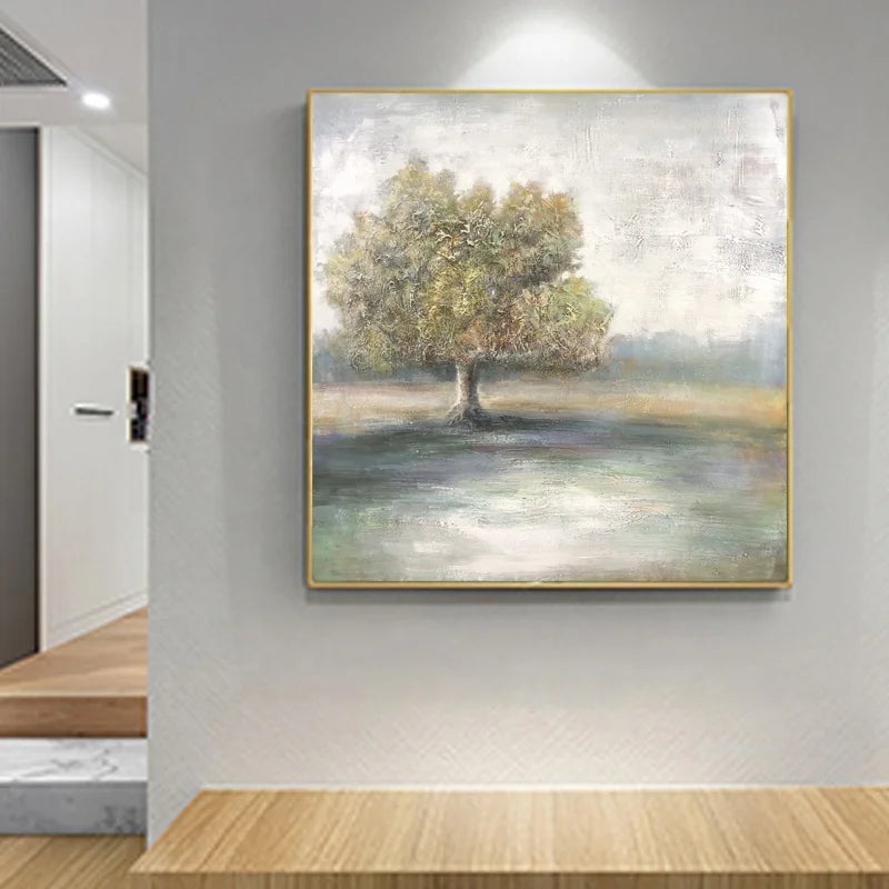 Modern Chinese Style Pure Handpainted Wall Landscape Oil Painting Interior Painting Acrylic Wall Art