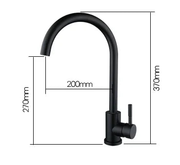 High Quality Durable Black 304 Stainless Steel Kitchen Sink Water Mixing Faucet