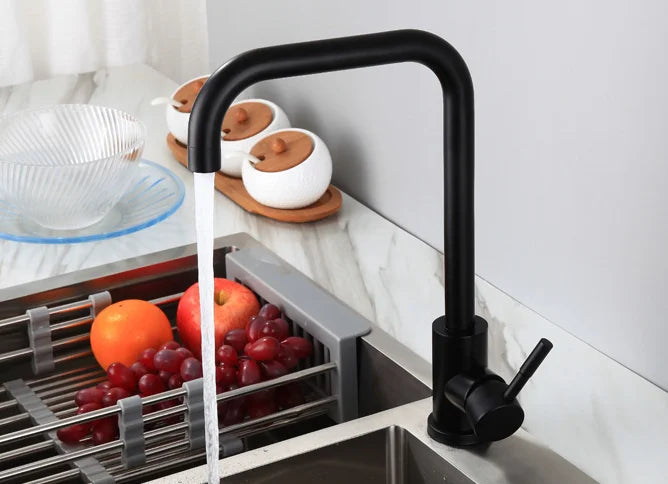 High Quality Durable Black 304 Stainless Steel Kitchen Sink Water Mixing Faucet
