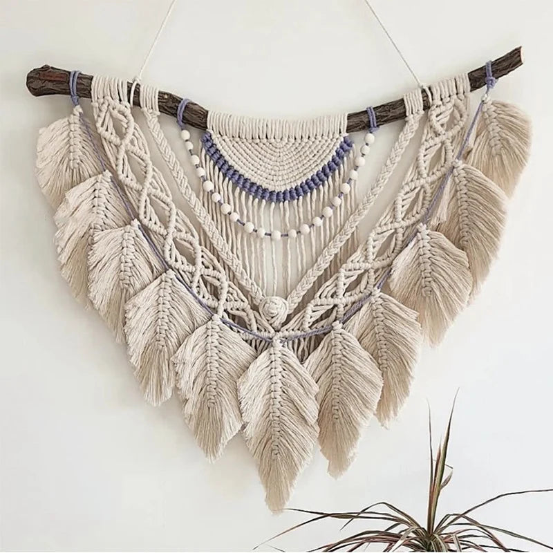 High Quality Leaf Macrame Décor Decorative Hanging Wall Art Wall Decorations Tapestries Wall Decor for Home Luxury Living Room