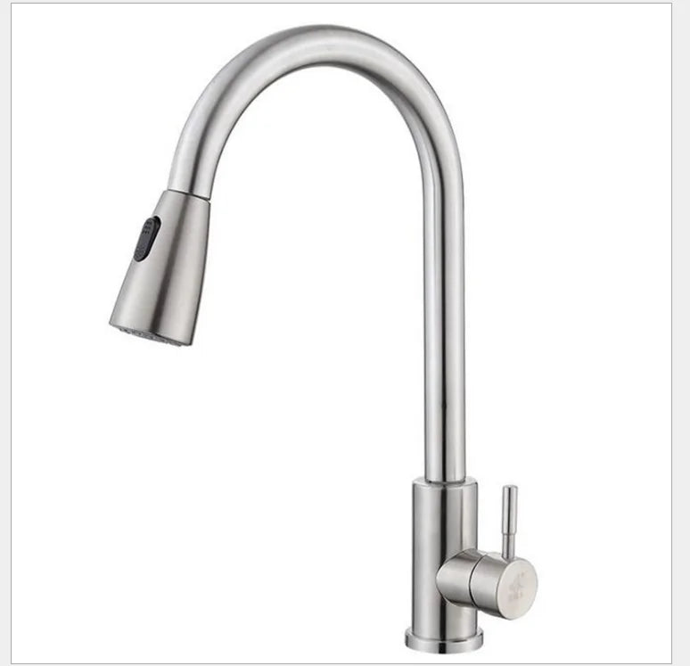 Factory Price Stainless Steel Pull Down Two Functions Kitchen Faucet