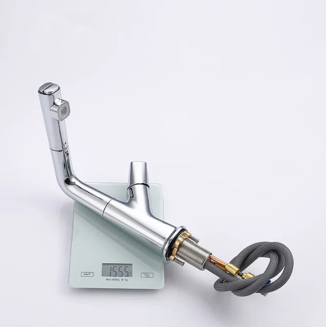 Manufacturer Pull Out Faucet Parts Good Polishing Chrome Finished Single Handle Brass Wash Bathroom Faucet
