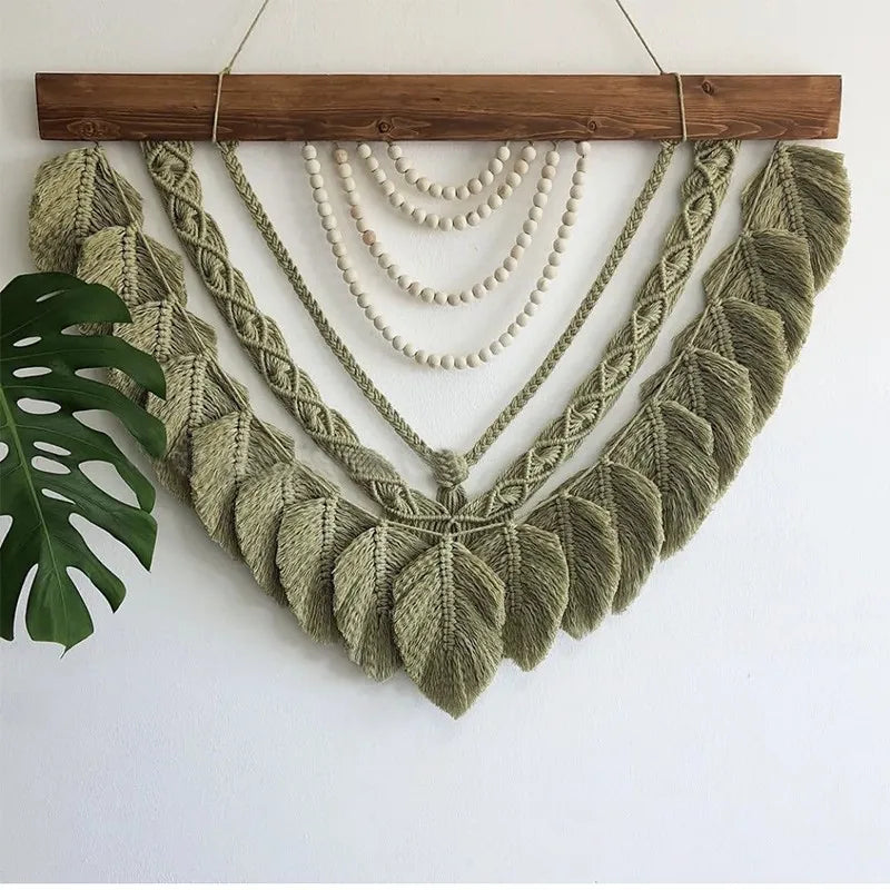 High Quality Leaf Macrame Décor Decorative Hanging Wall Art Wall Decorations Tapestries Wall Decor for Home Luxury Living Room