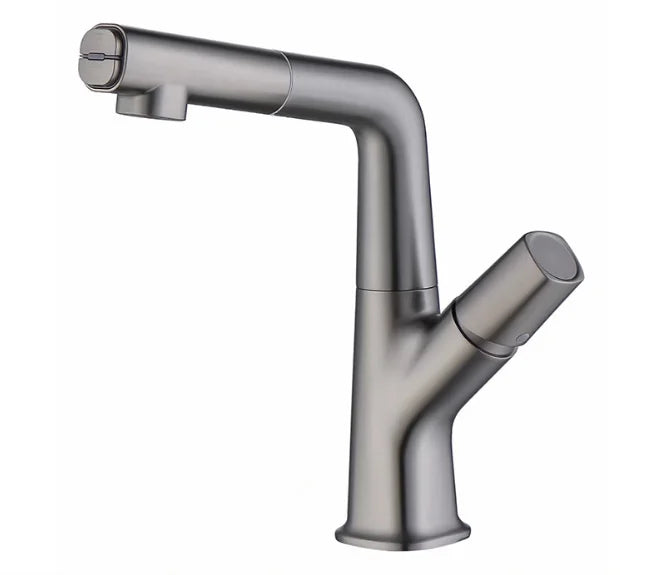 Manufacturer Pull Out Faucet Parts Good Polishing Chrome Finished Single Handle Brass Wash Bathroom Faucet