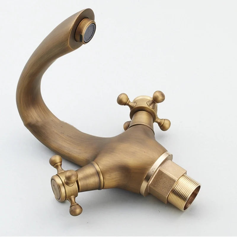 Antique Bathtub Washbasin Faucet Double Hot and Cold Copper Faucet