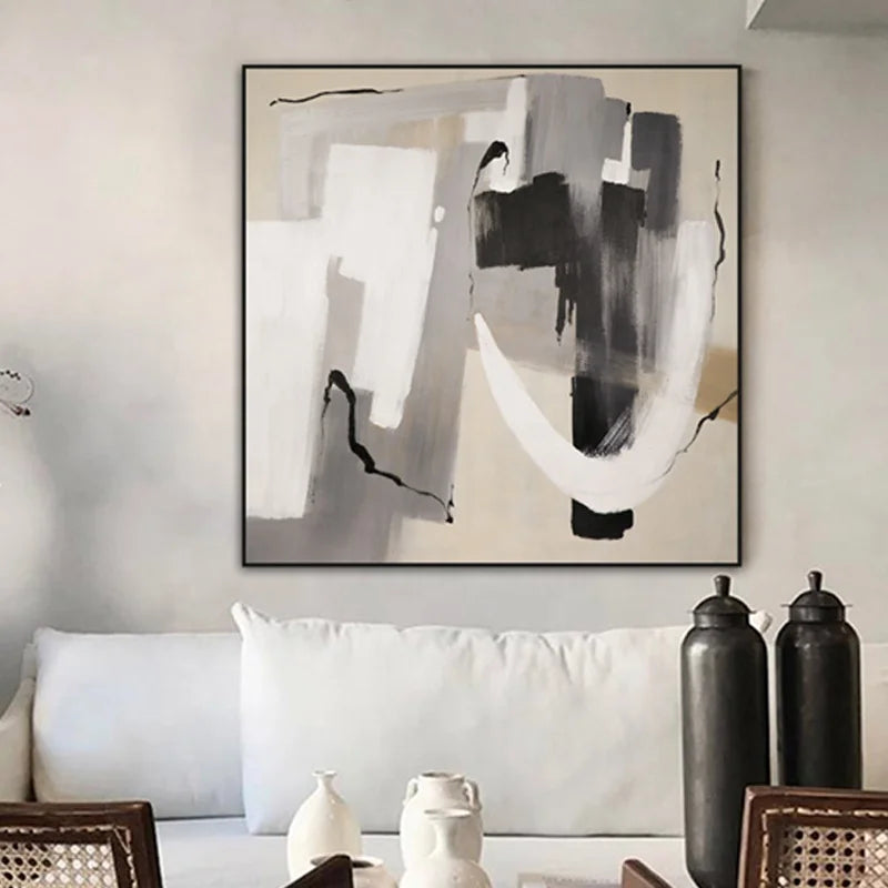 Handmade Canvas Oil Painting for Room Decoration Abstract Stretched Oil Painting for Wall Decor
