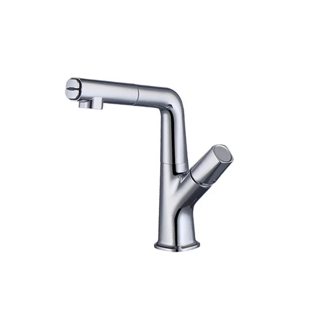 Manufacturer Pull Out Faucet Parts Good Polishing Chrome Finished Single Handle Brass Wash Bathroom Faucet