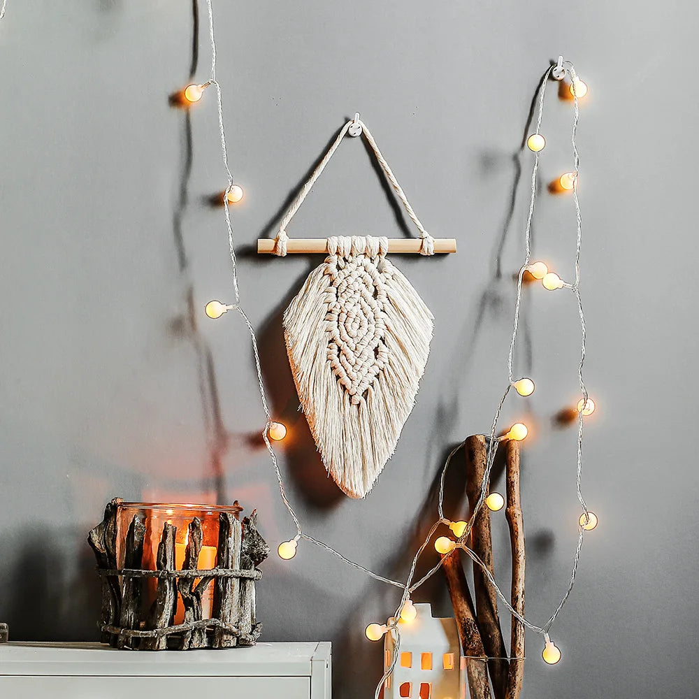 Bohemian Leaves Macrame Home Décor Art Wall Hanging Designs Tapestries Home Decoration Tapestry Wall Decor for Home Wall Living Room