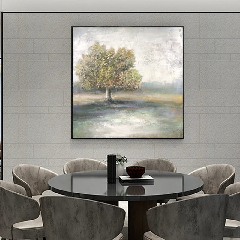 Modern Chinese Style Pure Handpainted Wall Landscape Oil Painting Interior Painting Acrylic Wall Art