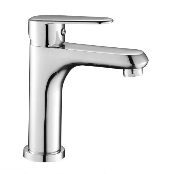 Brass Single Lever Deck Mounted Bathroom Basin Faucet Hot Cold Mixer Basin Tap