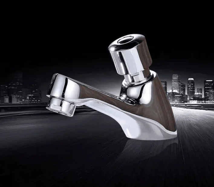 Wash Bathroom Accessories Time Delay Tap Copper Wash Basin Faucet